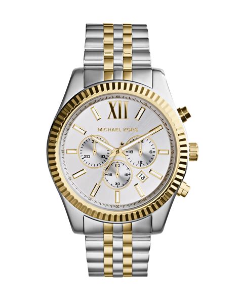 two tone michael kors watch ladies|michael kors lexington chronograph watch.